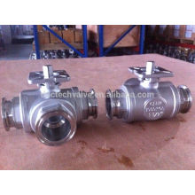 Stainless Steel 3 way clamp ball valve